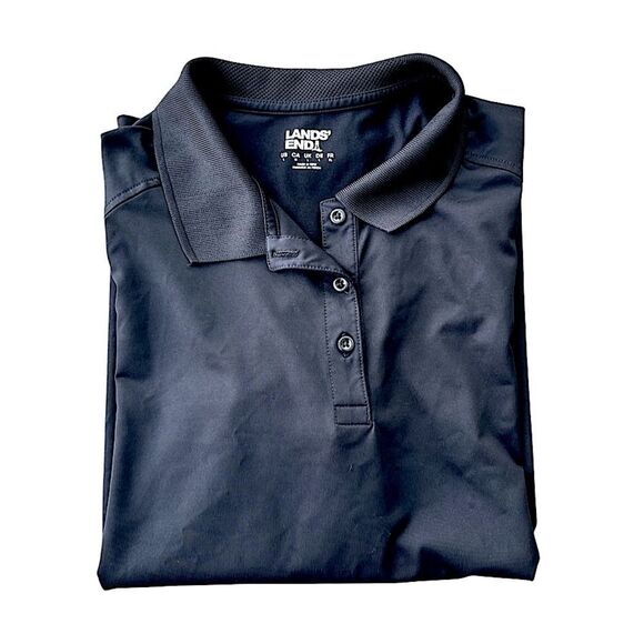 Lands’ End School Uniform Rapid Dry Polo - Black - Size Large - Picture 2 of 10